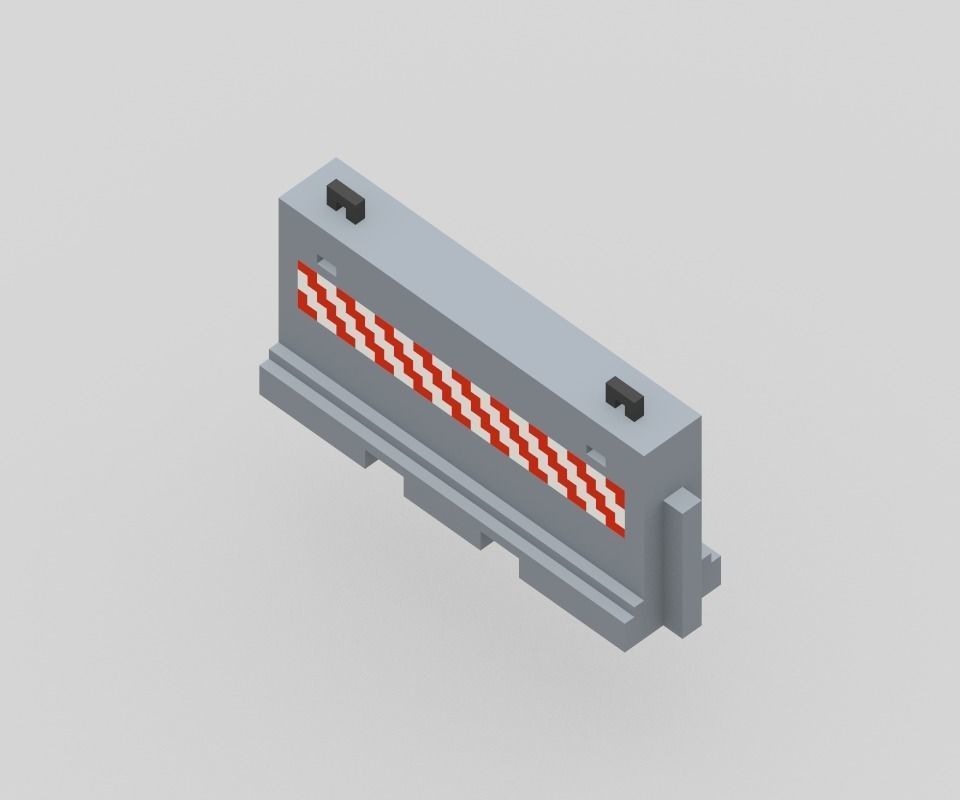 Voxel Road Sections And Signs Pack Low-poly 3D model_23