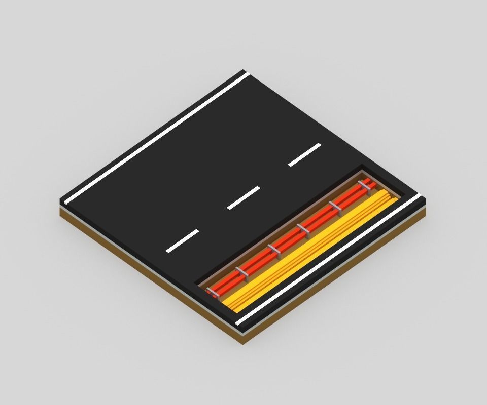 Voxel Road Sections And Signs Pack Low-poly 3D model_41