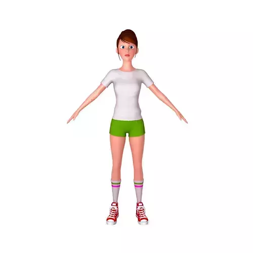 Girl with red hair cartoon