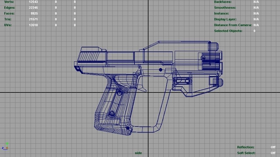 Machine Pistol Low-poly 3D model_10