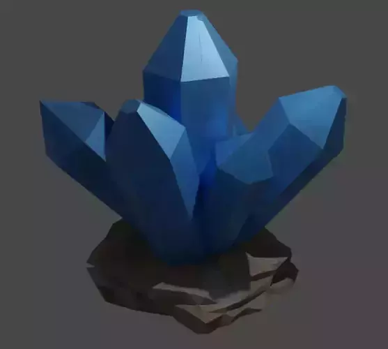 Scratched blue crystal druse