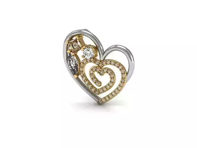 Pendant heart with diamonds