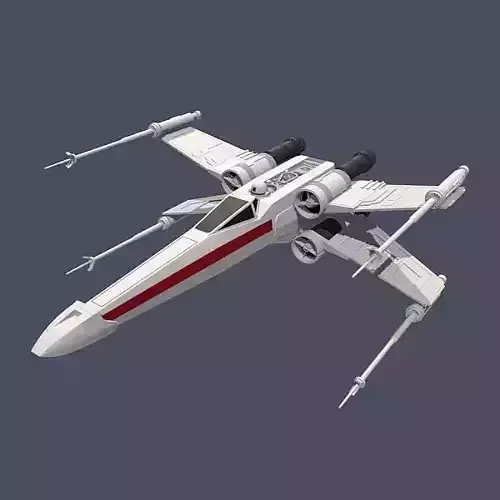 X wing t-65 spaceship fighter 3D model