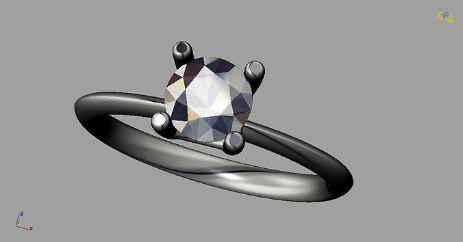 Diamond Engagement Ring 3D print model