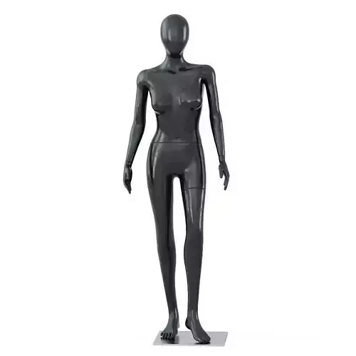Female black mannequin in a standing pose 55 3D model