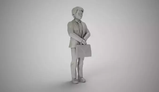 Lawyer woman holding briefcase 3D print model