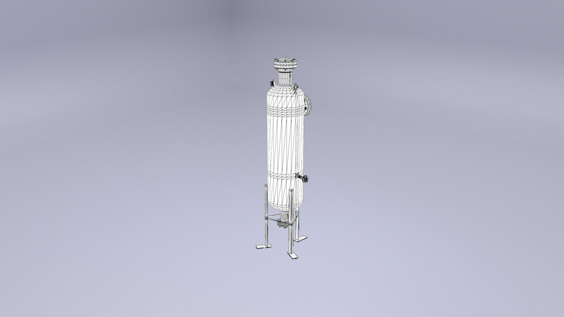 Degasser gas cylinder Low-poly 3D model_5