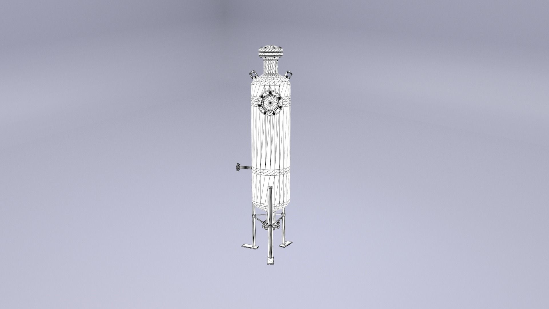 Degasser gas cylinder Low-poly 3D model_3