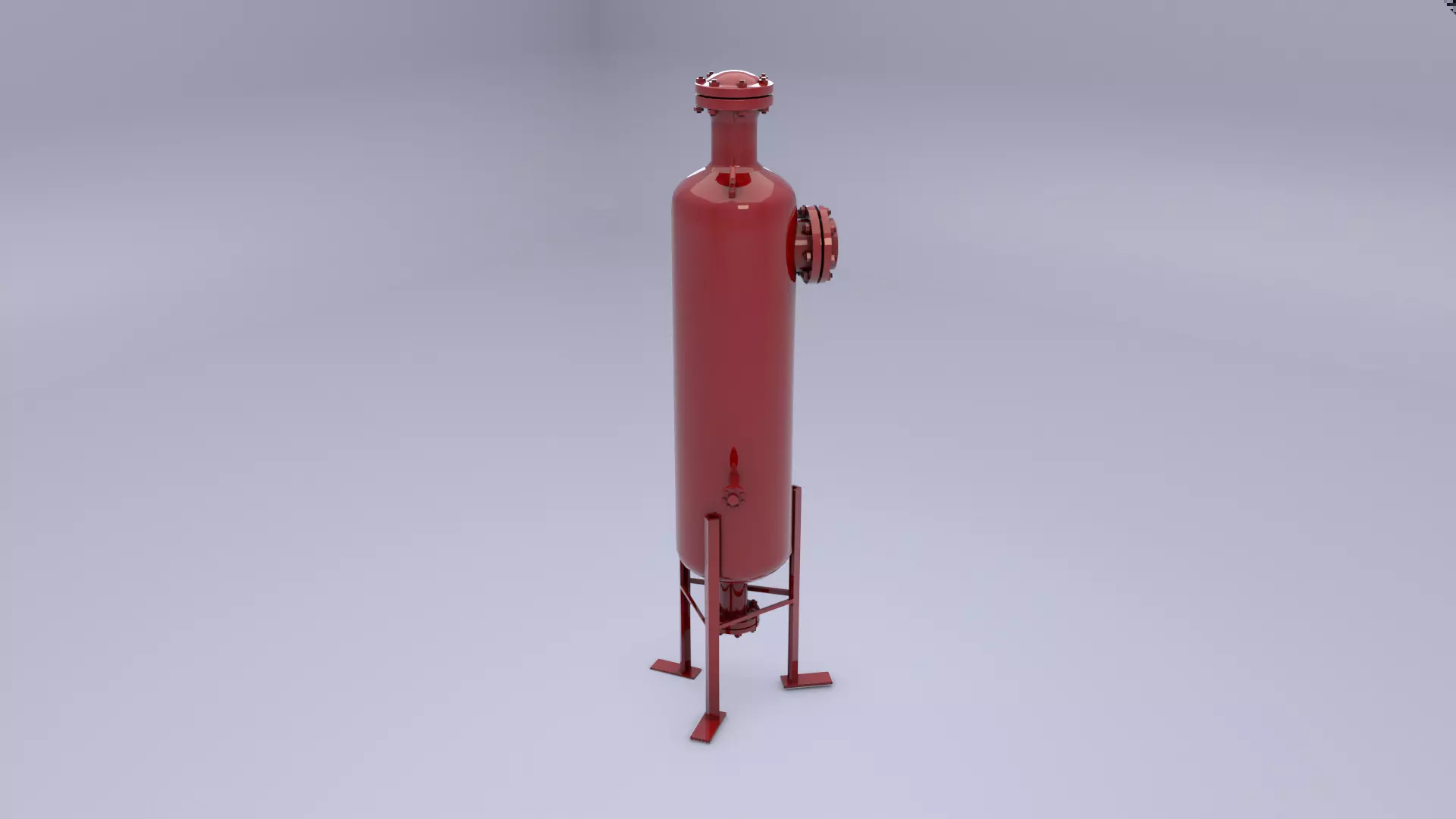 Degasser gas cylinder Low-poly 3D model_0