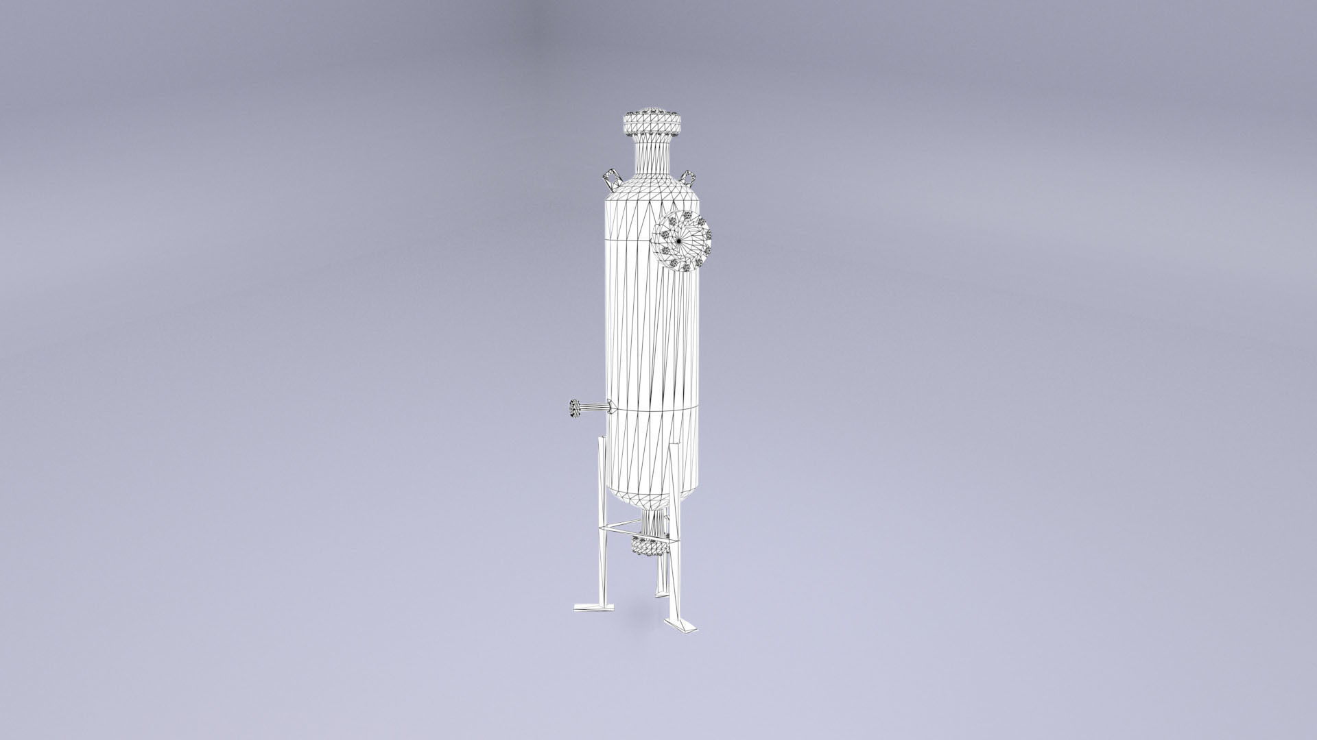 Degasser gas cylinder Low-poly 3D model_9