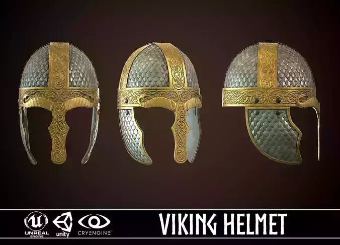 Viking Helmet 02 Low-poly 3D model