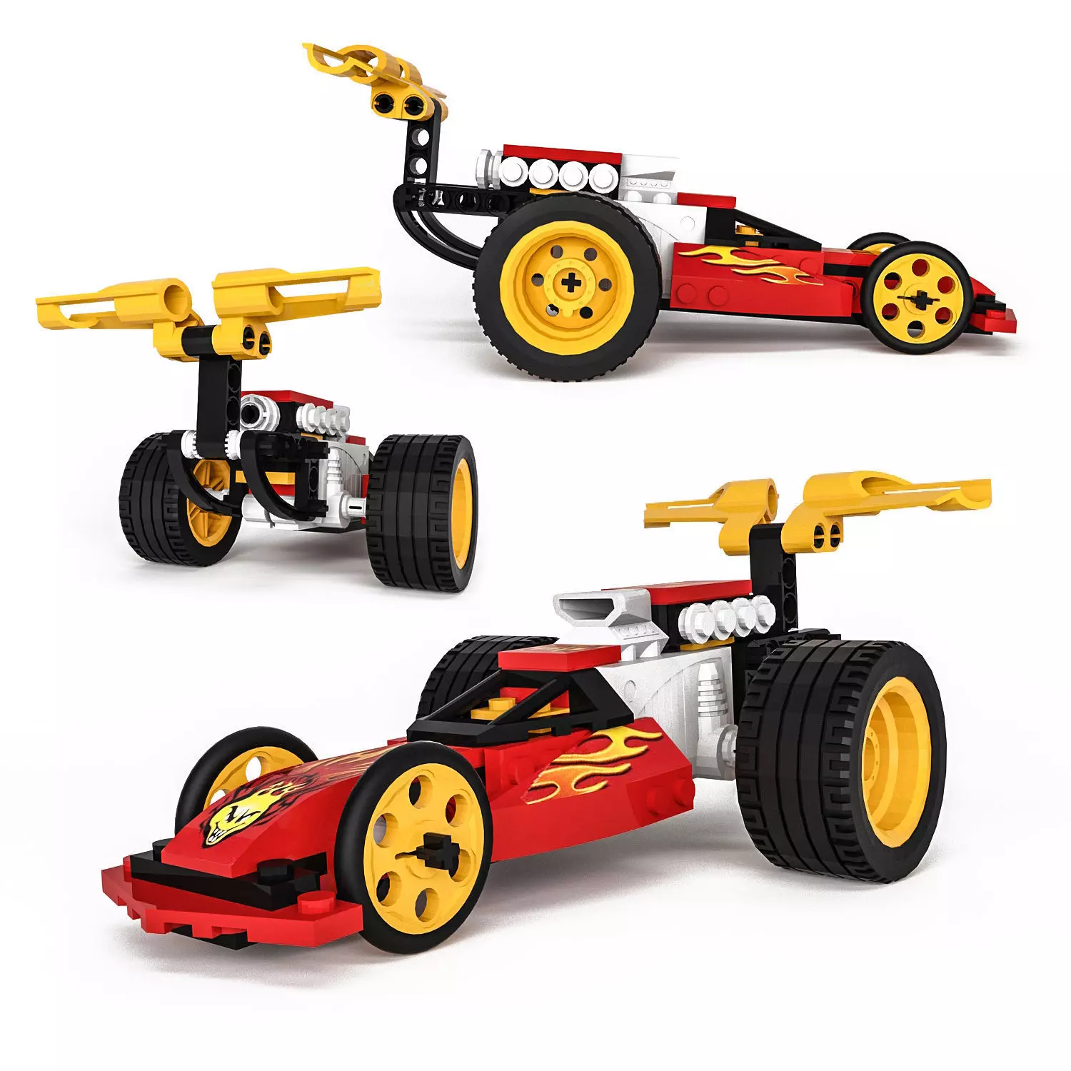 Lego Racers Action Wheelie 3D model_0