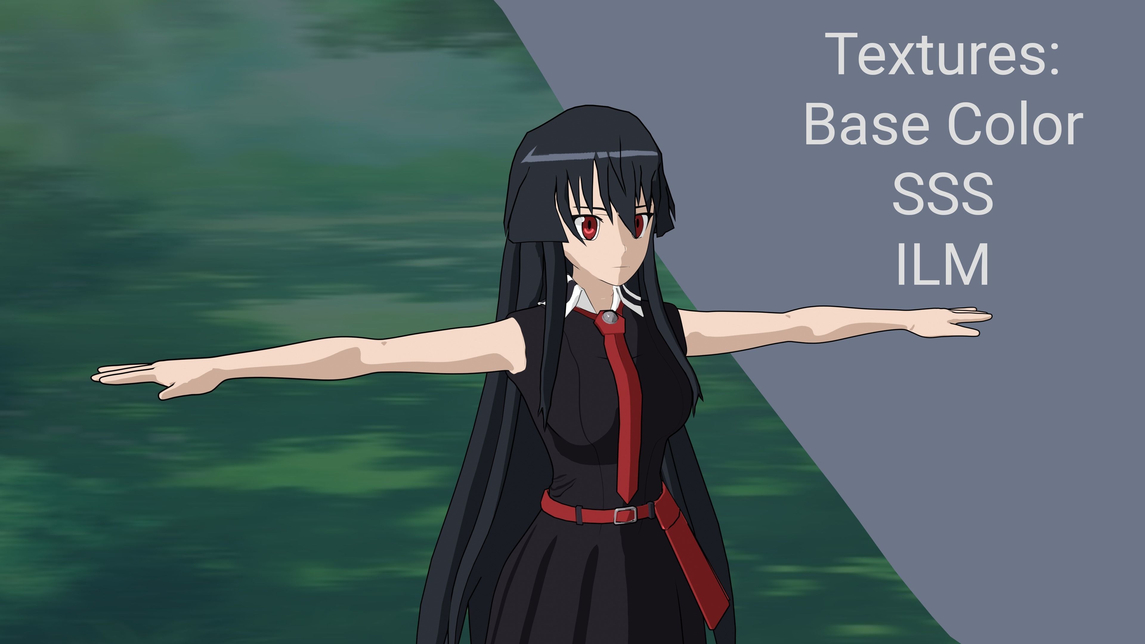 Akame I Akame Ga Kill Anime Low-poly 3D model_3