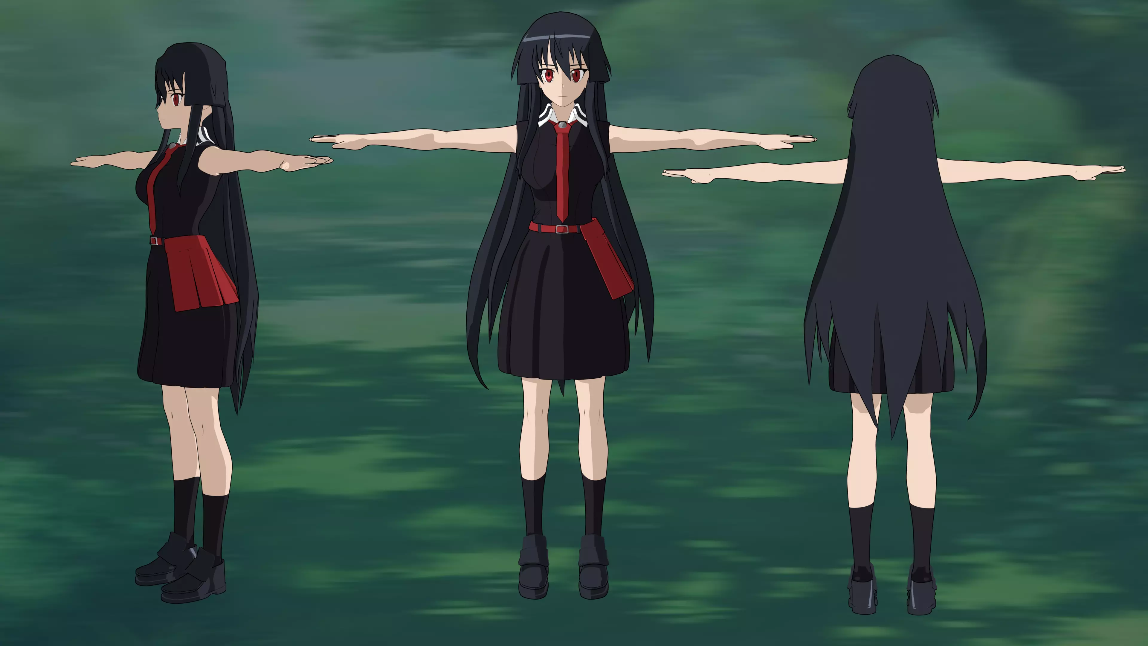 Akame I Akame Ga Kill Anime Low-poly 3D model_0