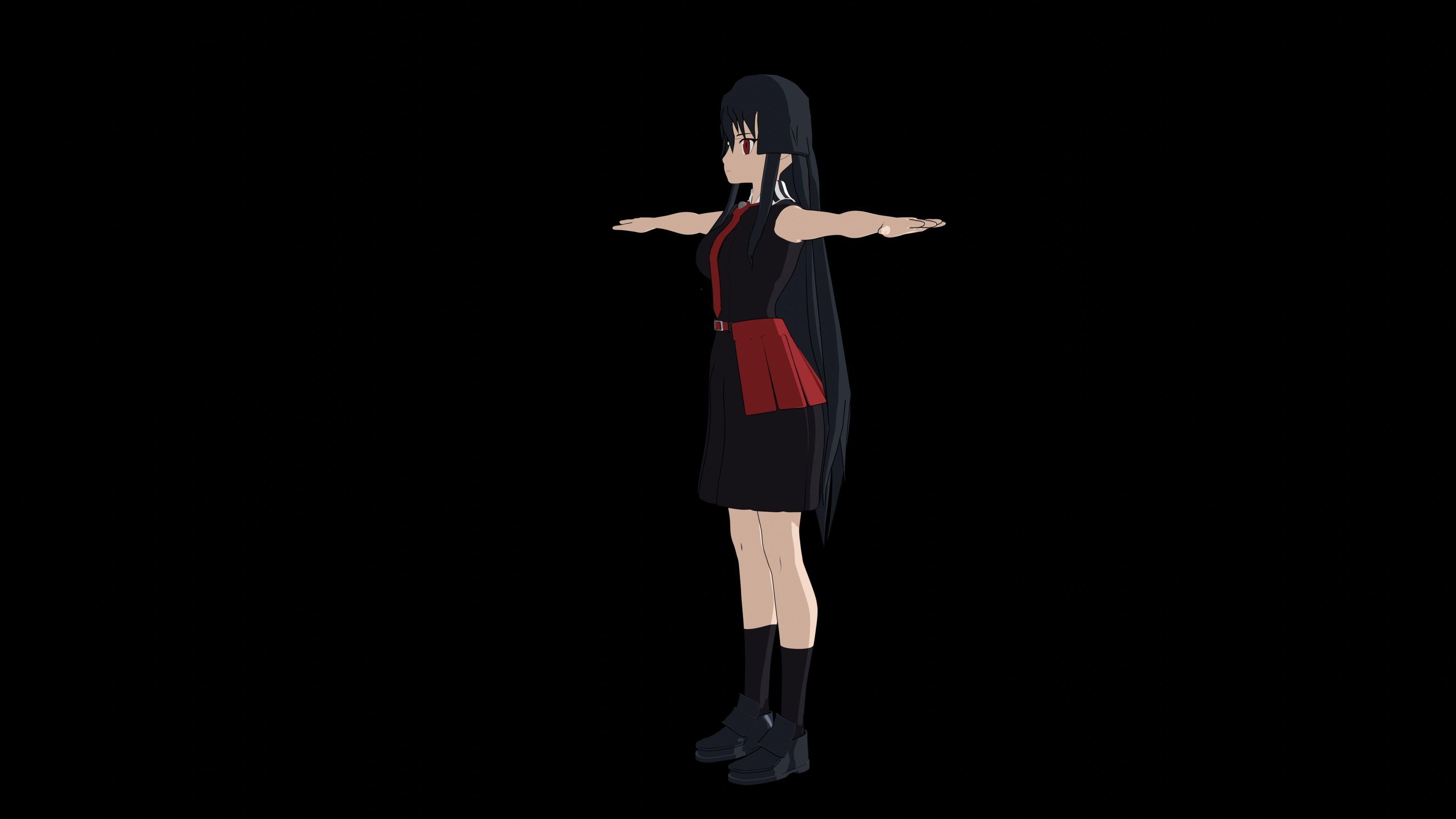 Akame I Akame Ga Kill Anime Low-poly 3D model_12