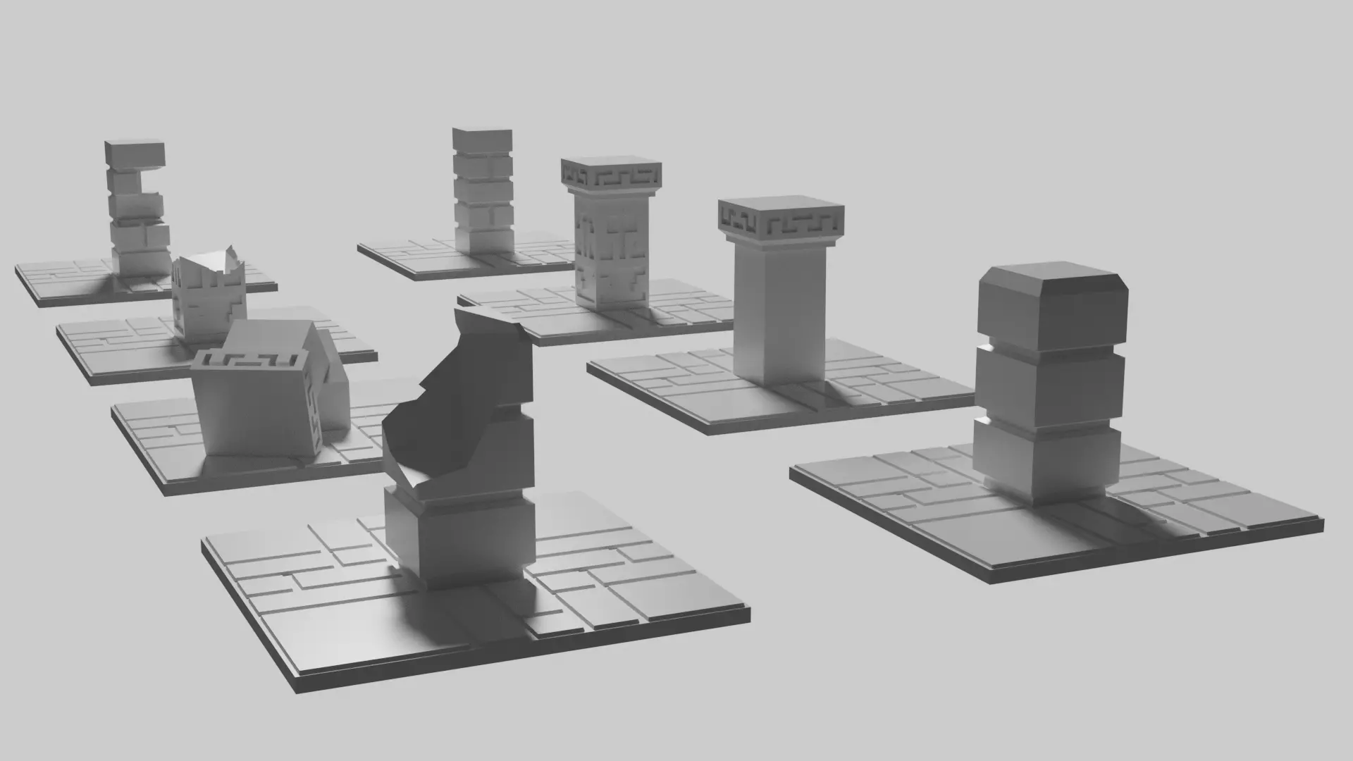 Dwarven Fort Pillar Floor tile 3D print model_0