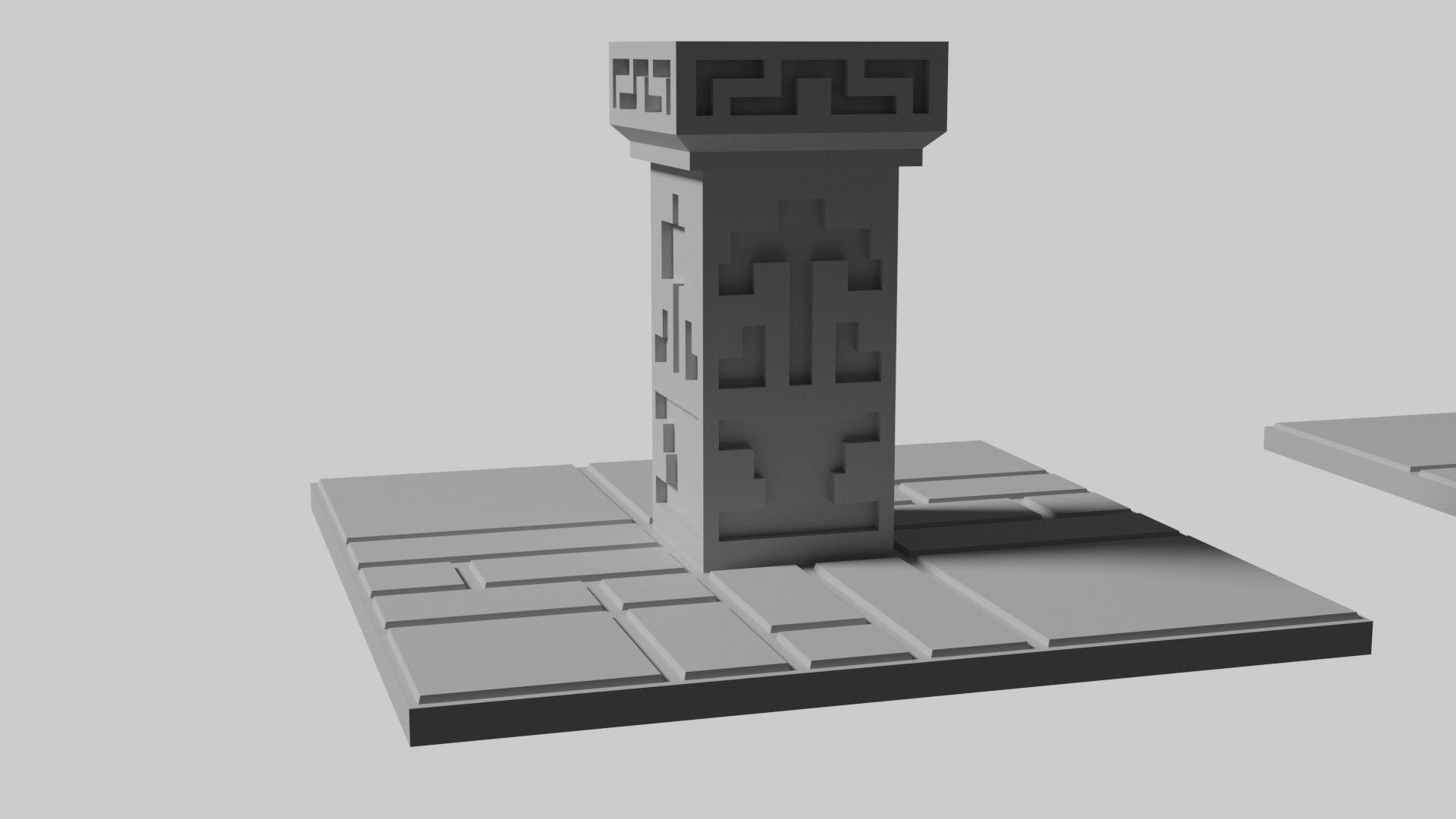 Dwarven Fort Pillar Floor tile 3D print model_3