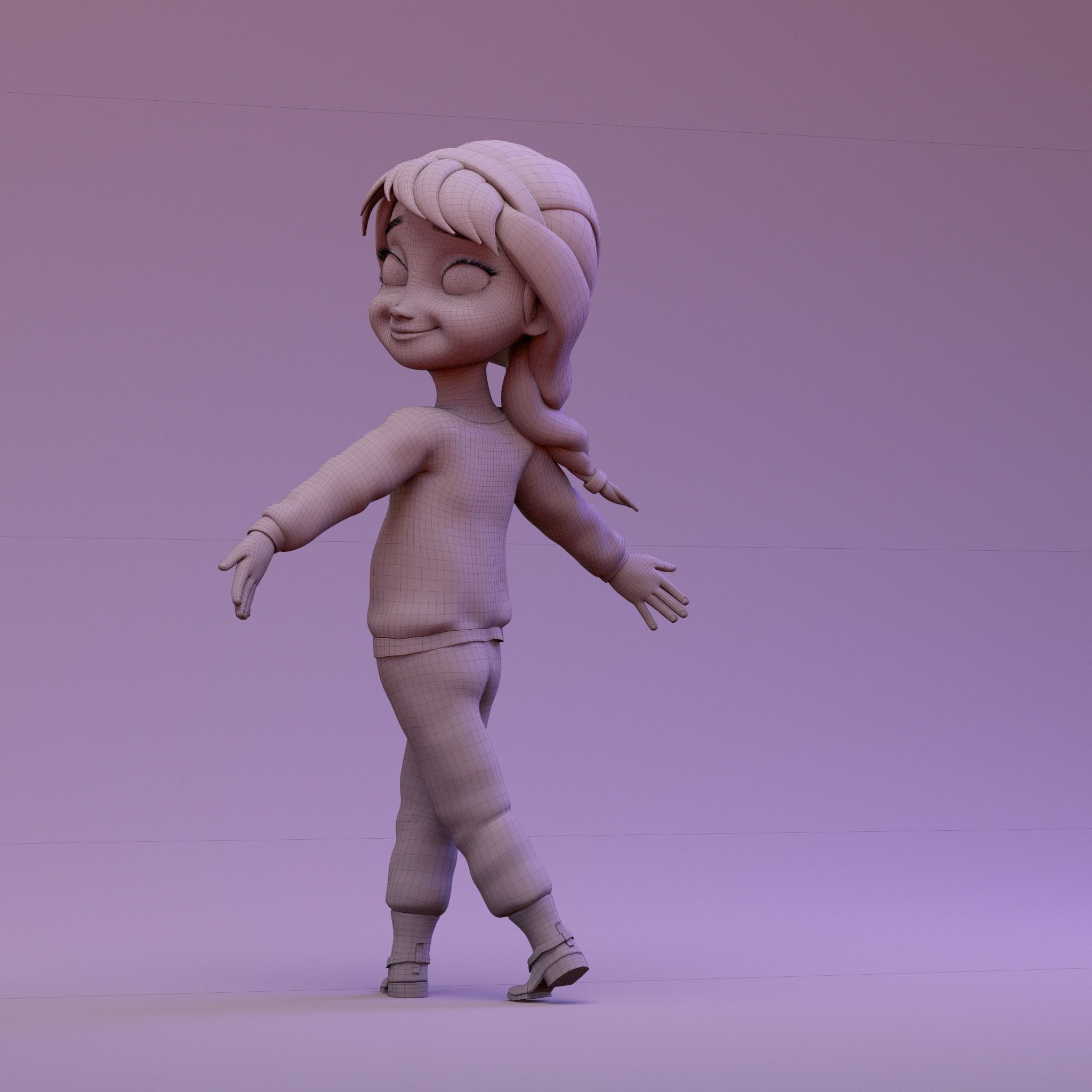 Young Elsa 3D model_8
