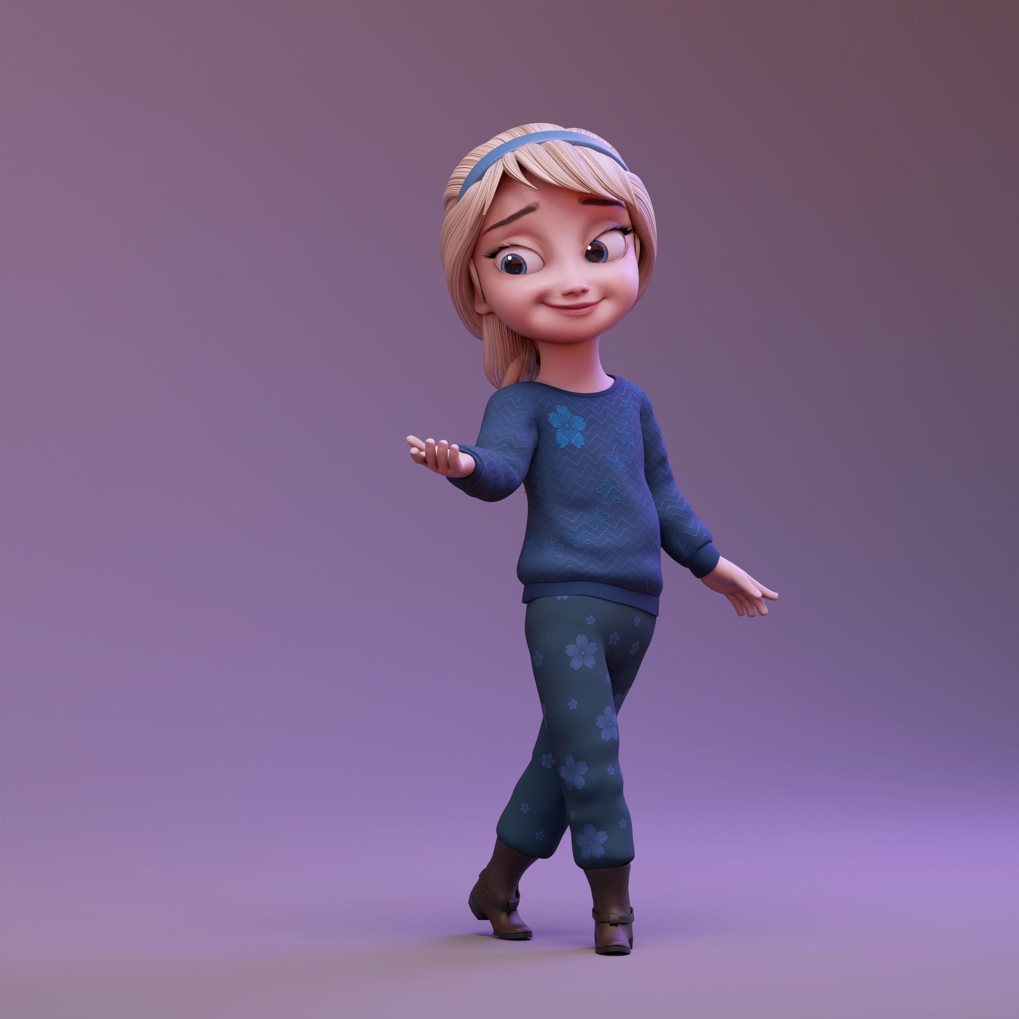 Young Elsa 3D model_5