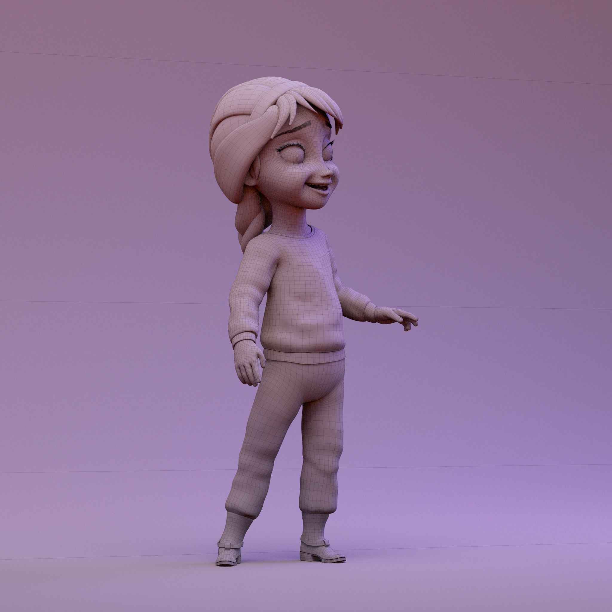Young Elsa 3D model_4