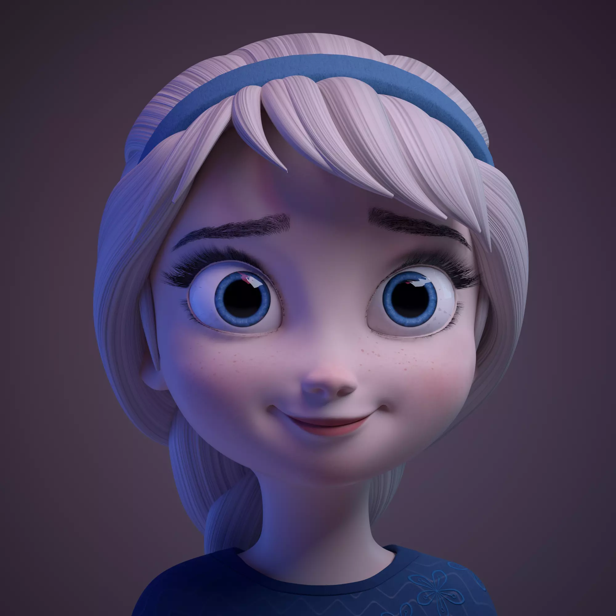 Young Elsa 3D model_0