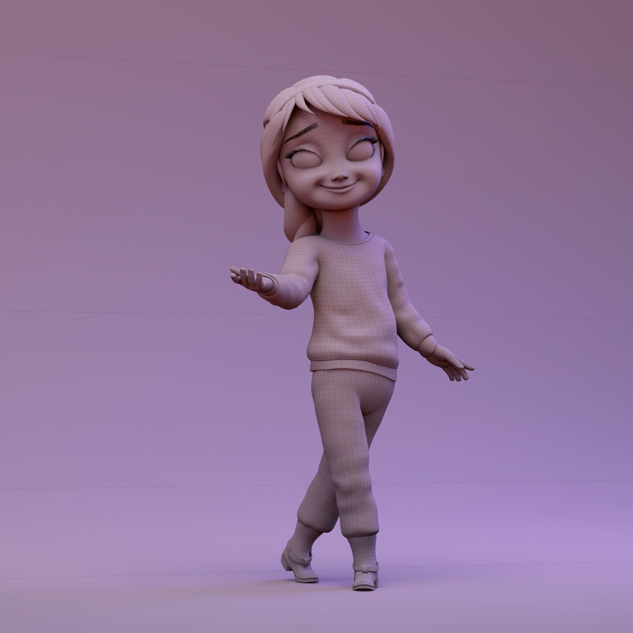 Young Elsa 3D model_6
