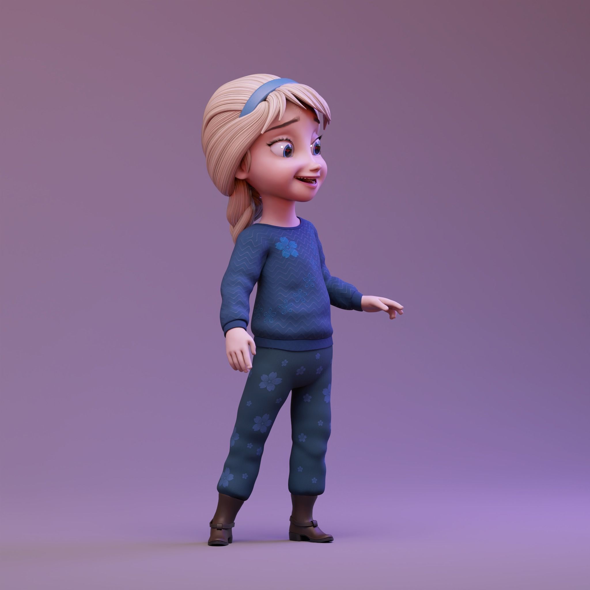 Young Elsa 3D model_3