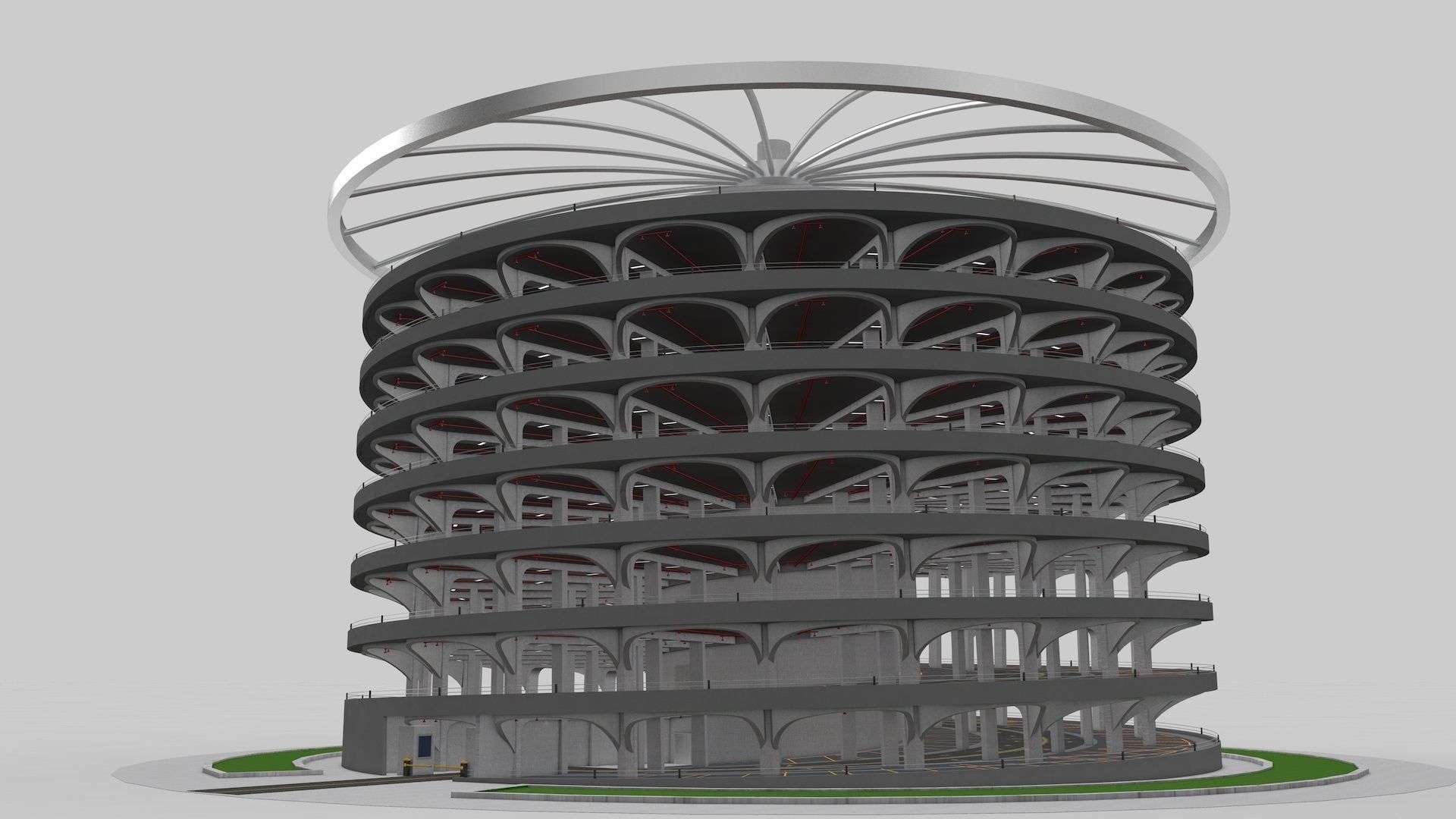 Parking Lot Building 3D model_2