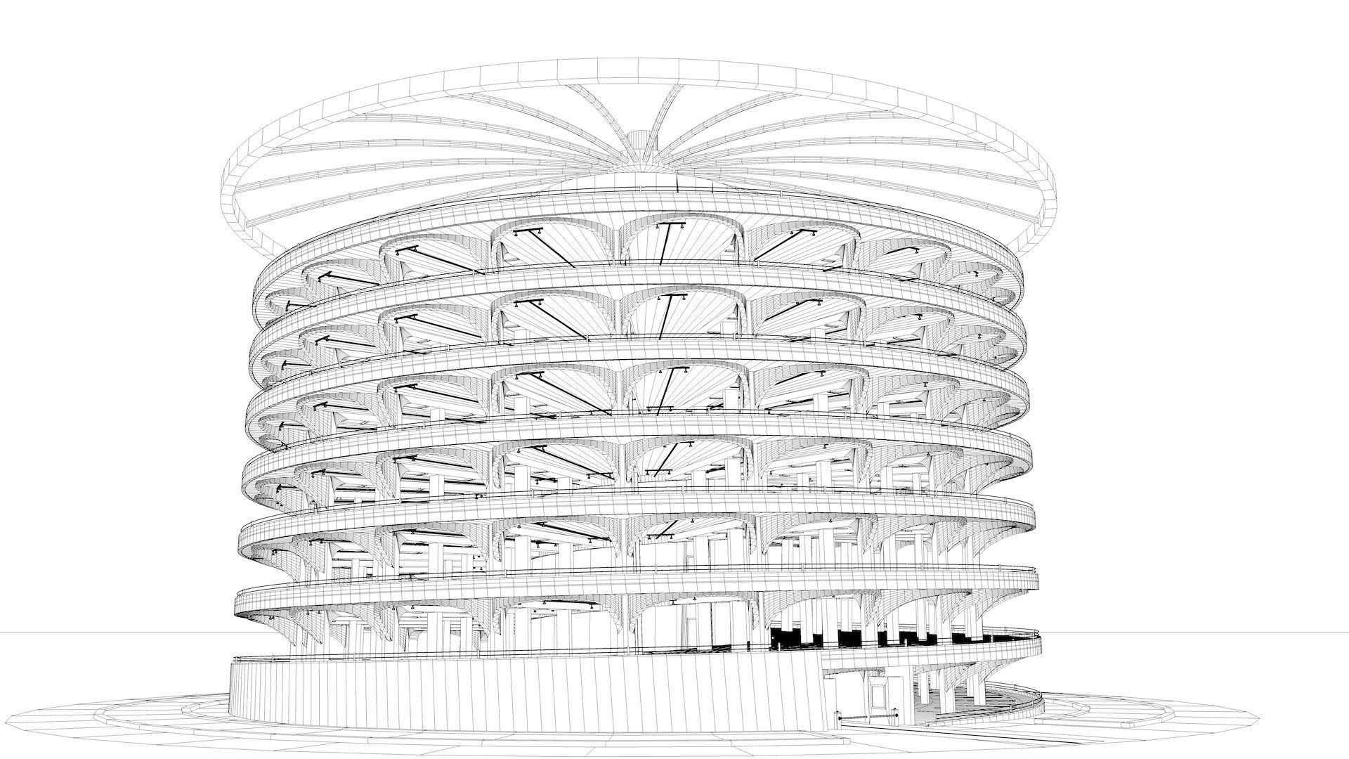 Parking Lot Building 3D model_26