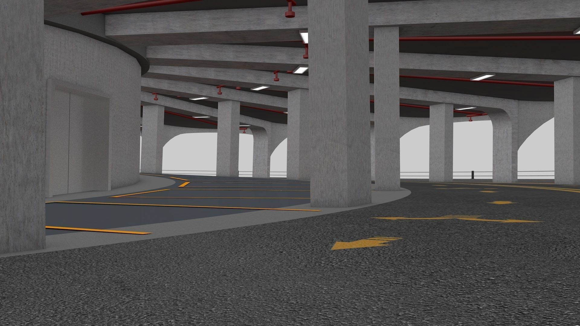 Parking Lot Building 3D model_15