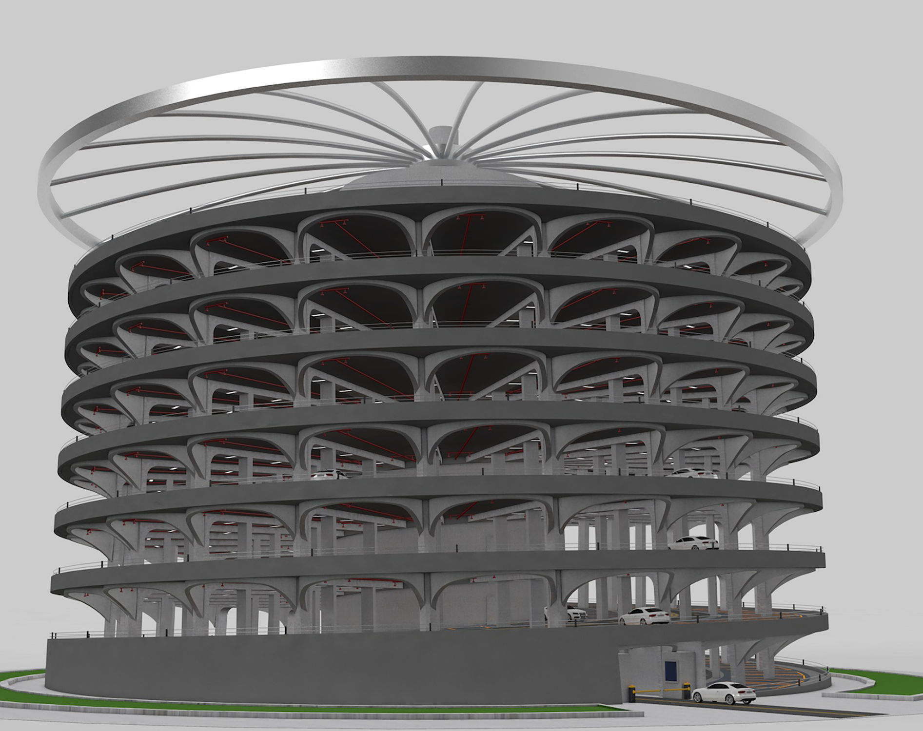 Parking Lot Building 3D model_11