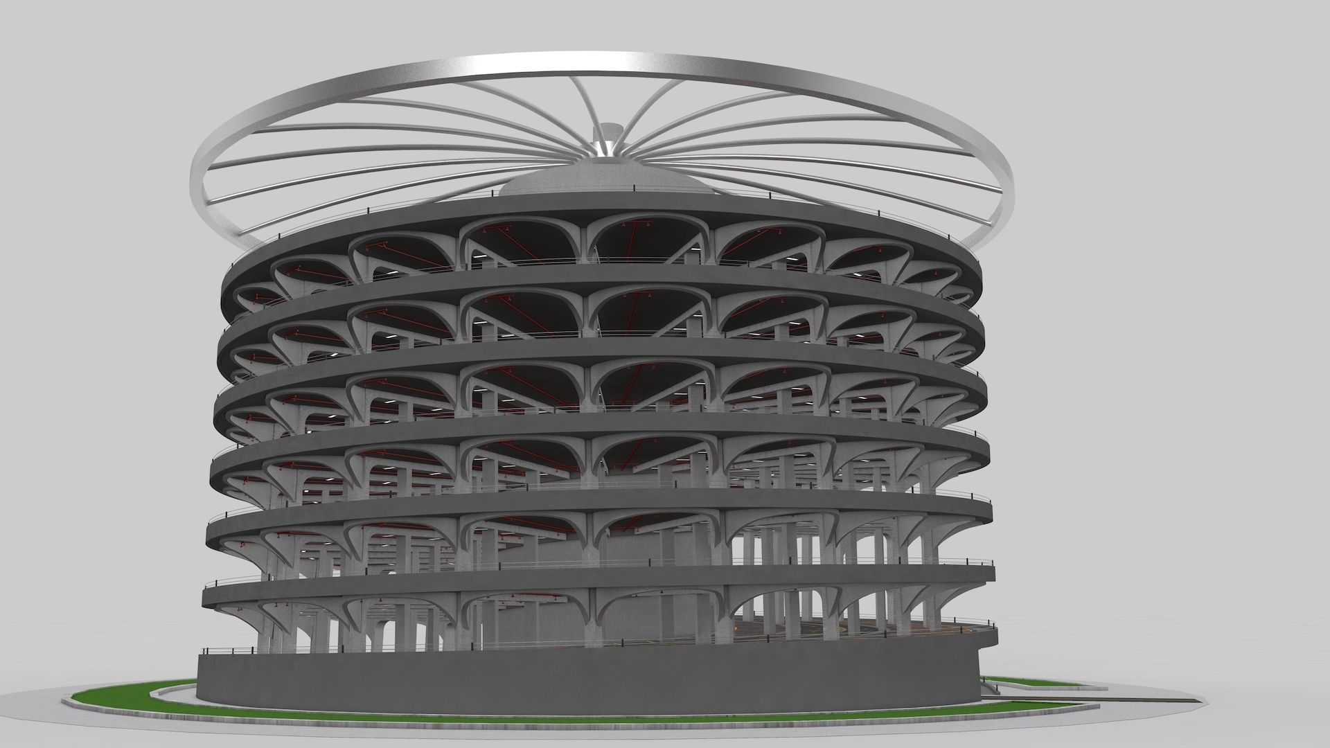 Parking Lot Building 3D model_9
