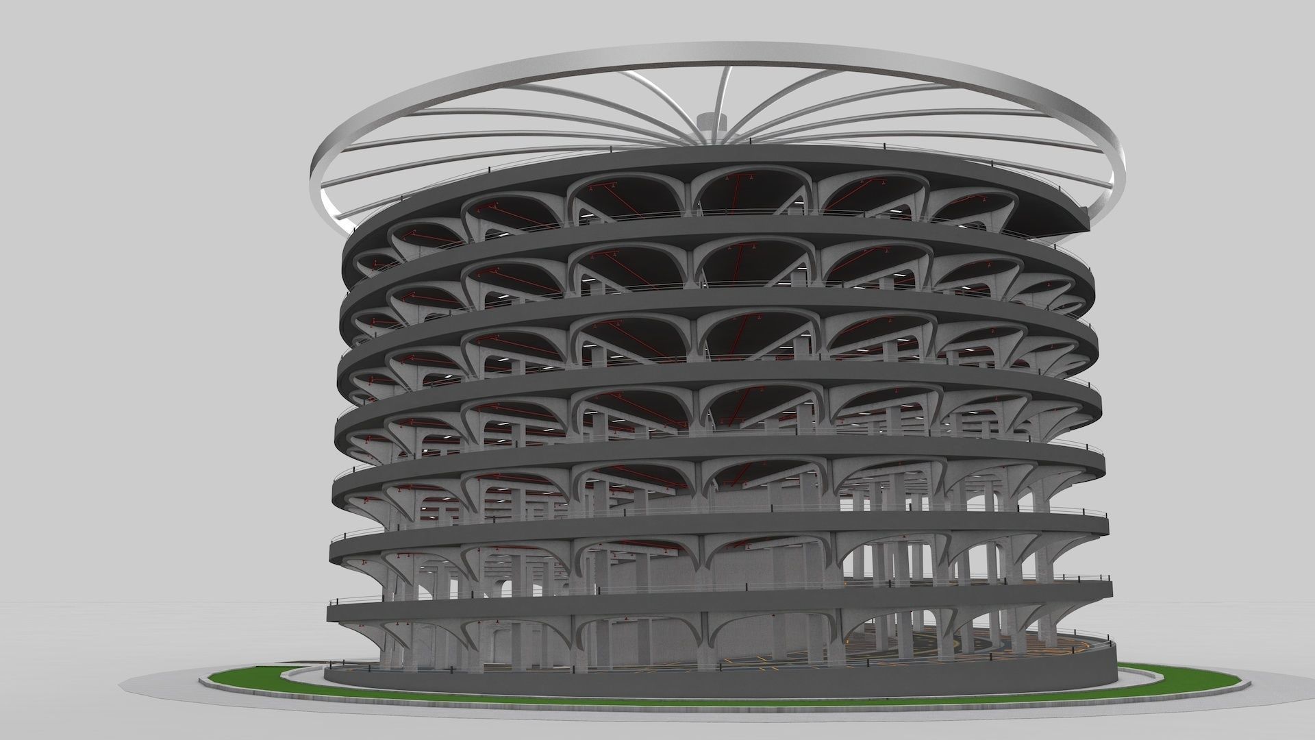Parking Lot Building 3D model_4