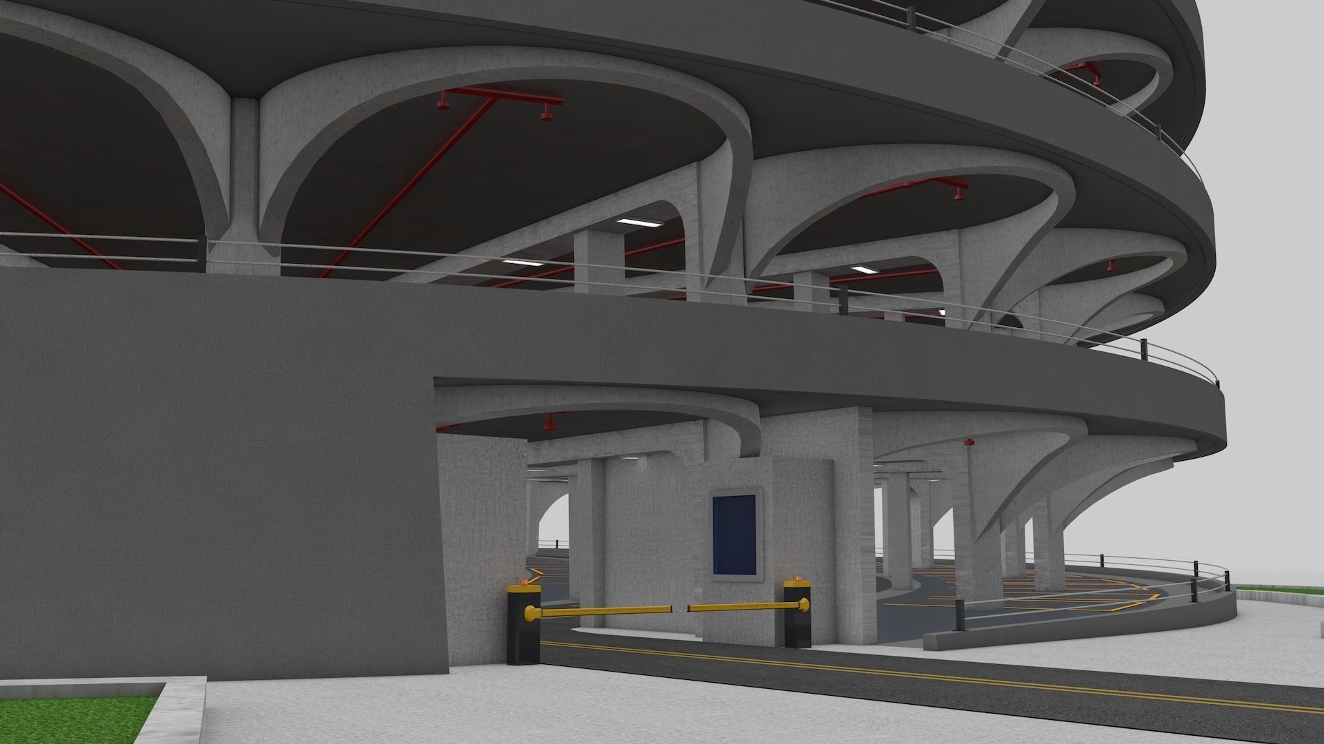 Parking Lot Building 3D model_12