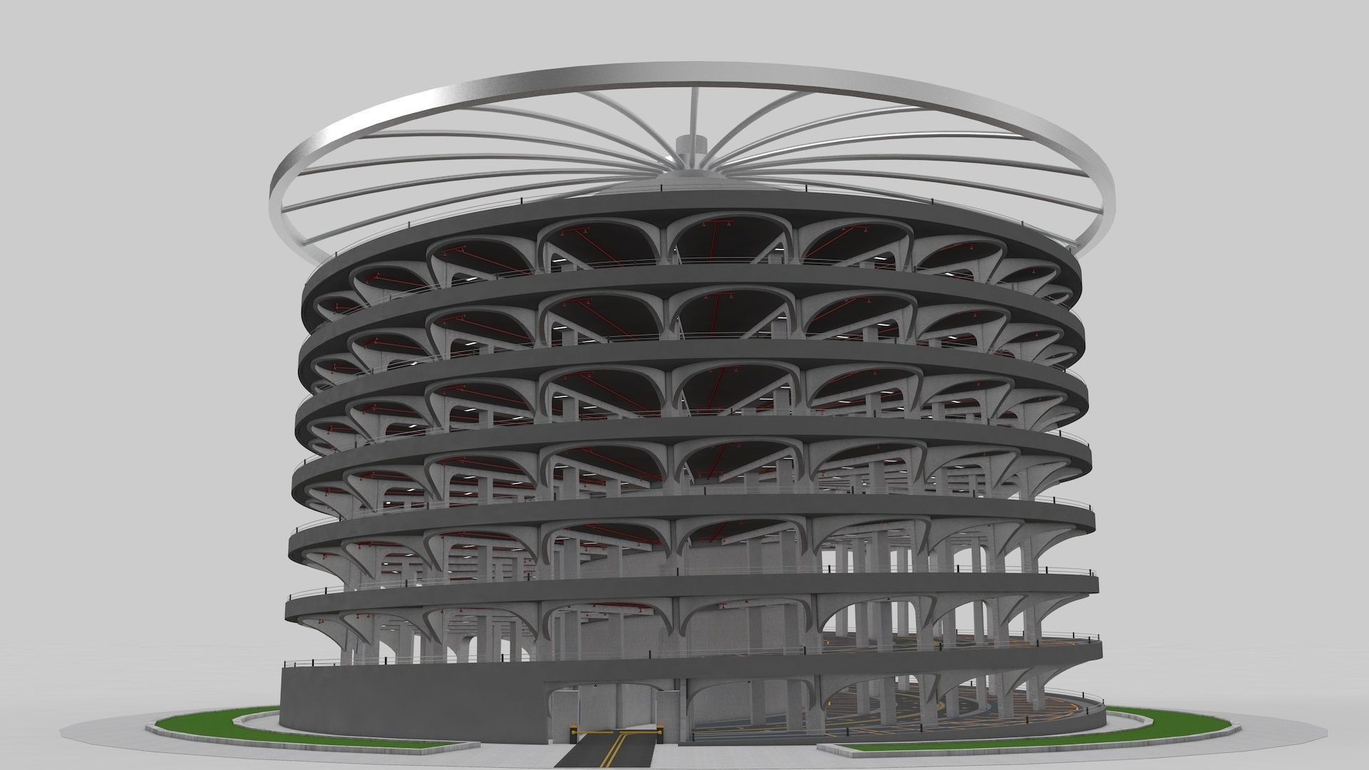 Parking Lot Building 3D model_22