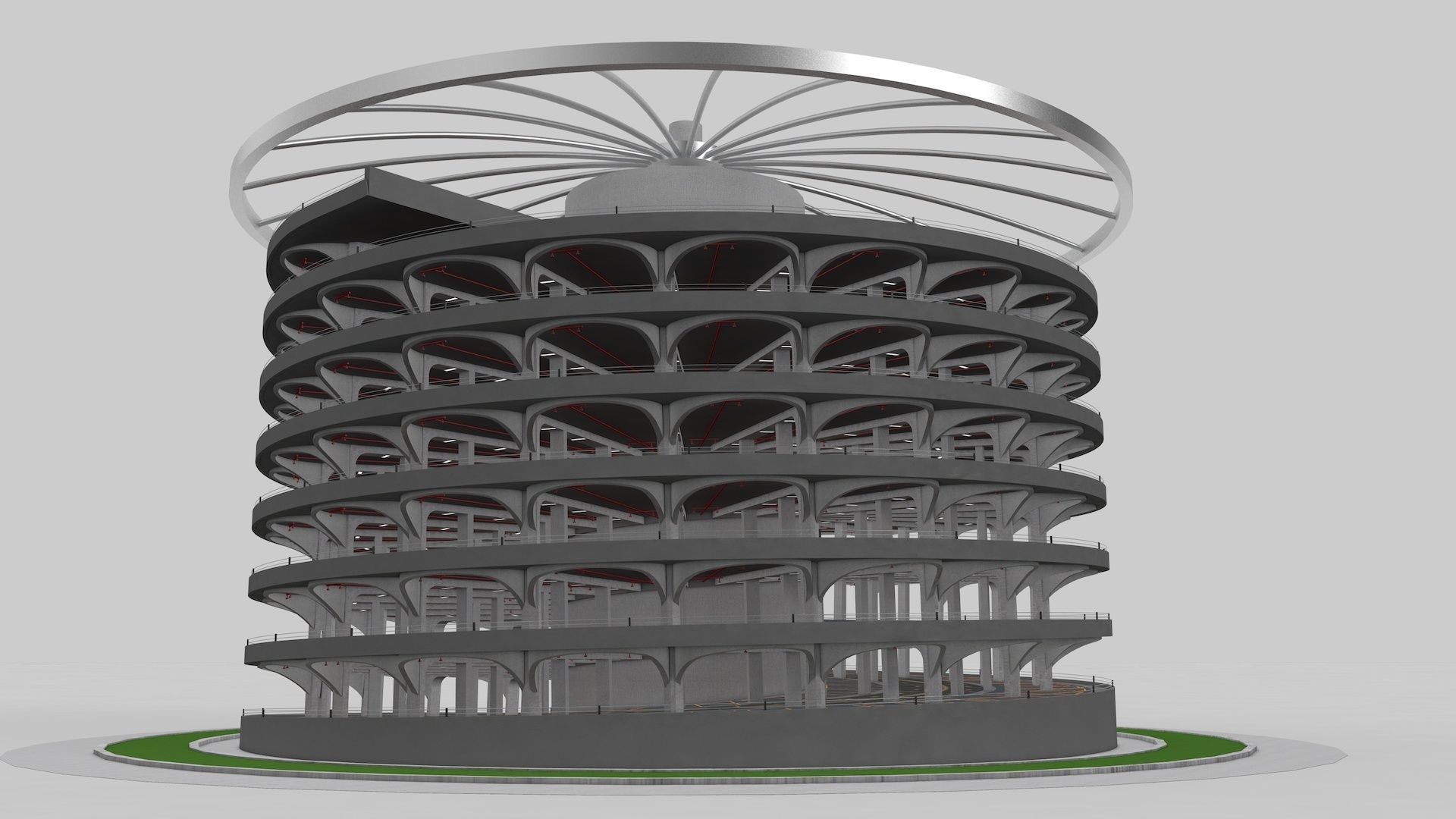 Parking Lot Building 3D model_7