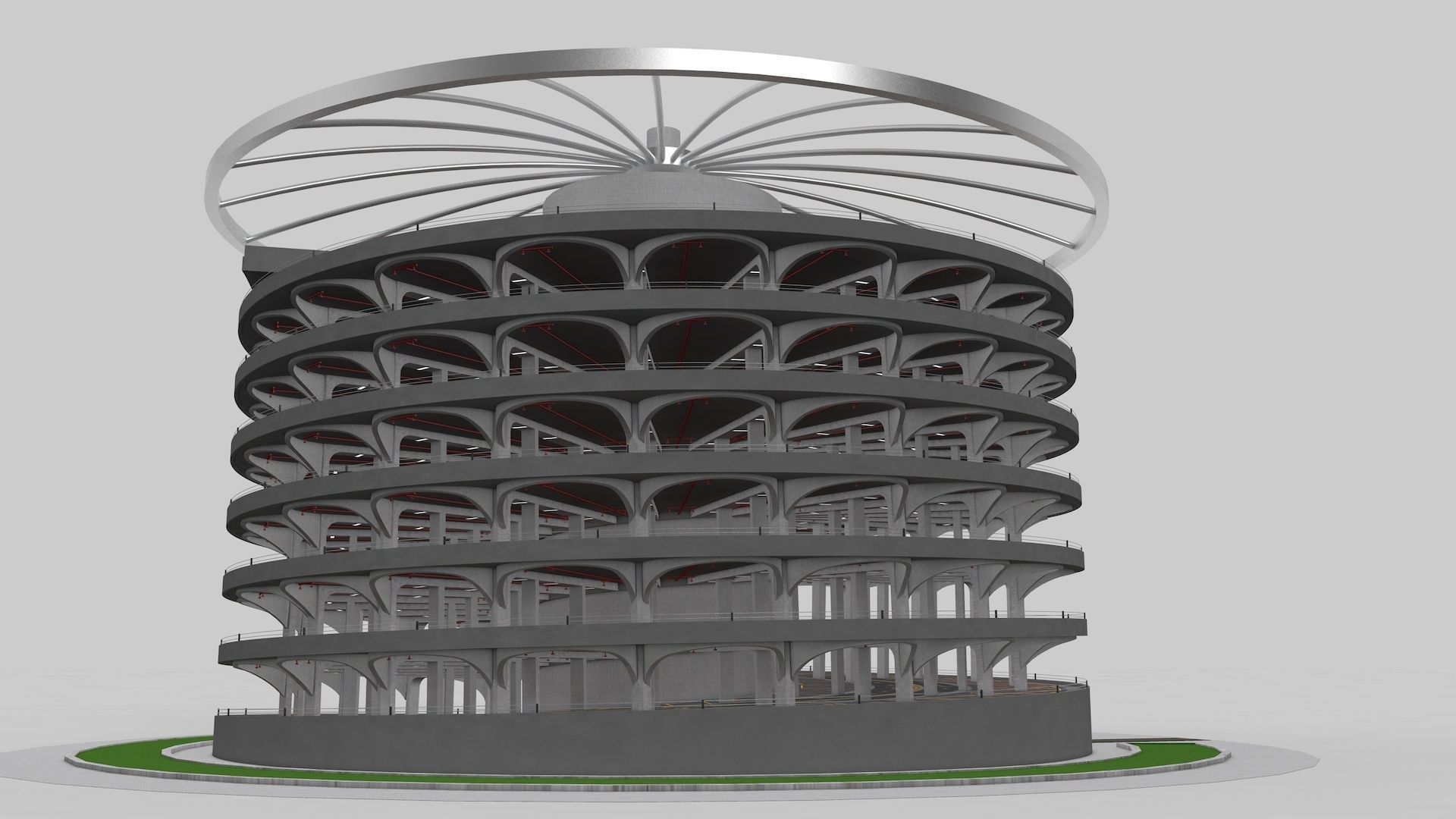 Parking Lot Building 3D model_8