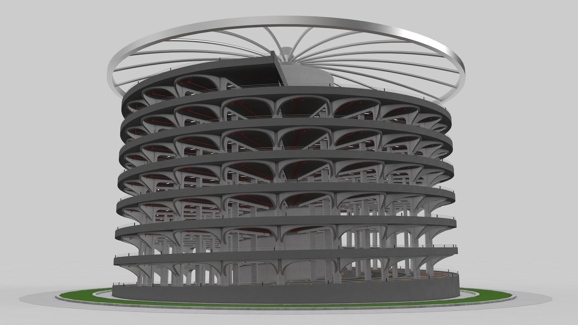 Parking Lot Building 3D model_6