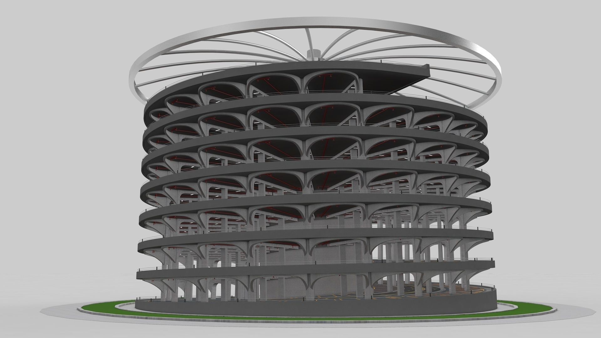 Parking Lot Building 3D model_5