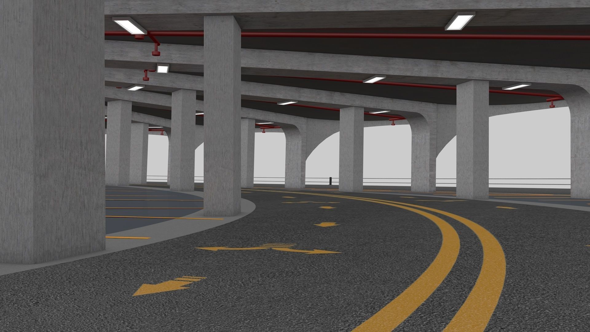 Parking Lot Building 3D model_23