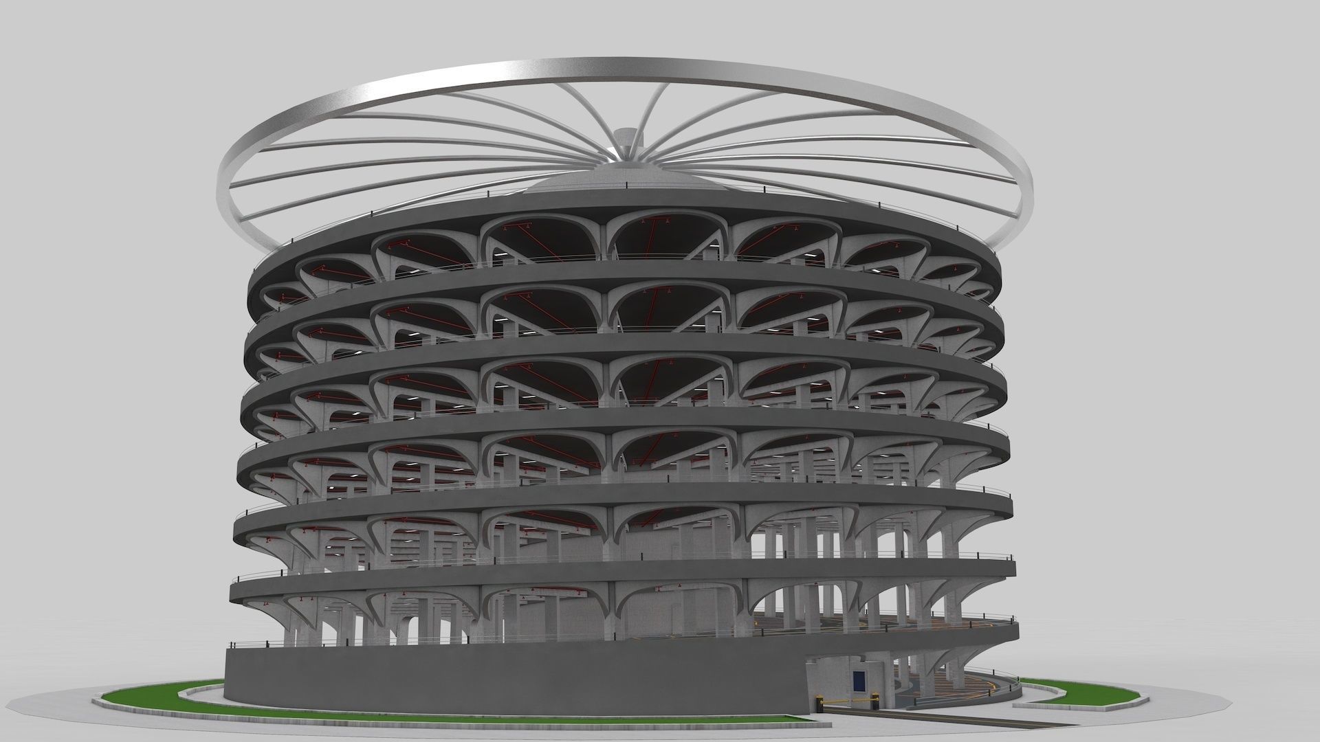 Parking Lot Building 3D model_10