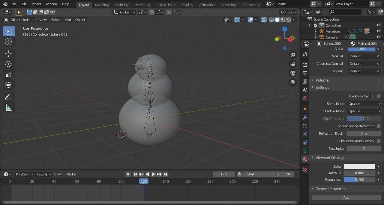 Snowman Free low-poly 3D model_9