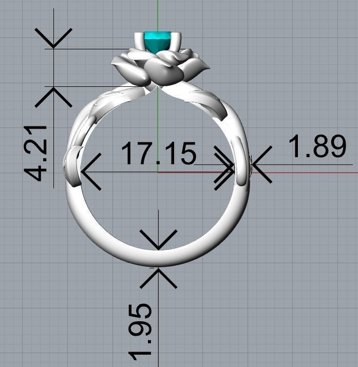 Ring Engagment Solitaire Ring Flower 3D print model 3D print model_7