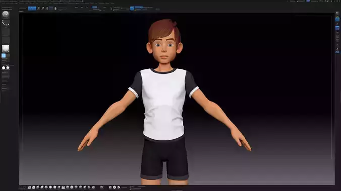 ZBrush Stylized Character Boy Base Mesh - Amy Boy Style 1