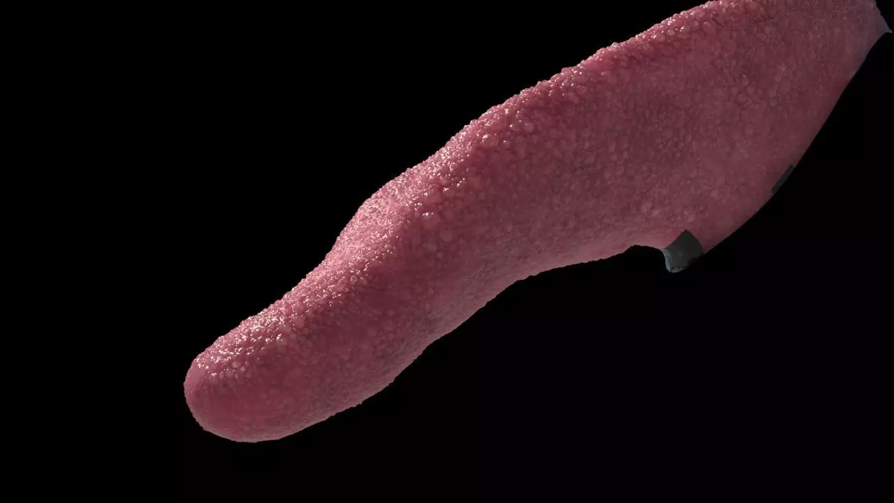 realistic tongue close up of 3D model_0