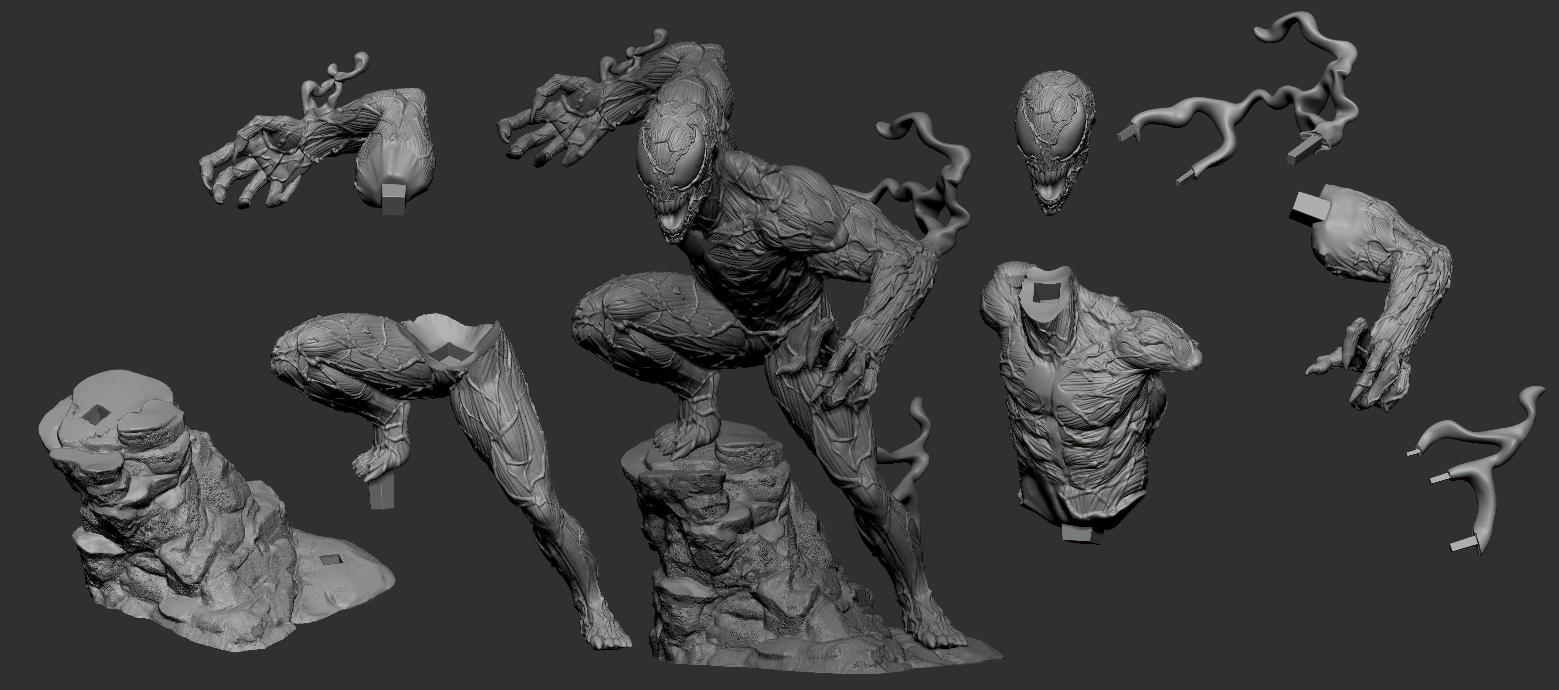 Carnage statue 3D print model_7