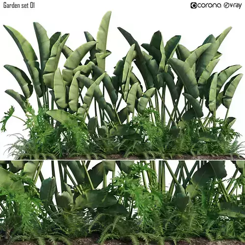 Garden set 01 3D model