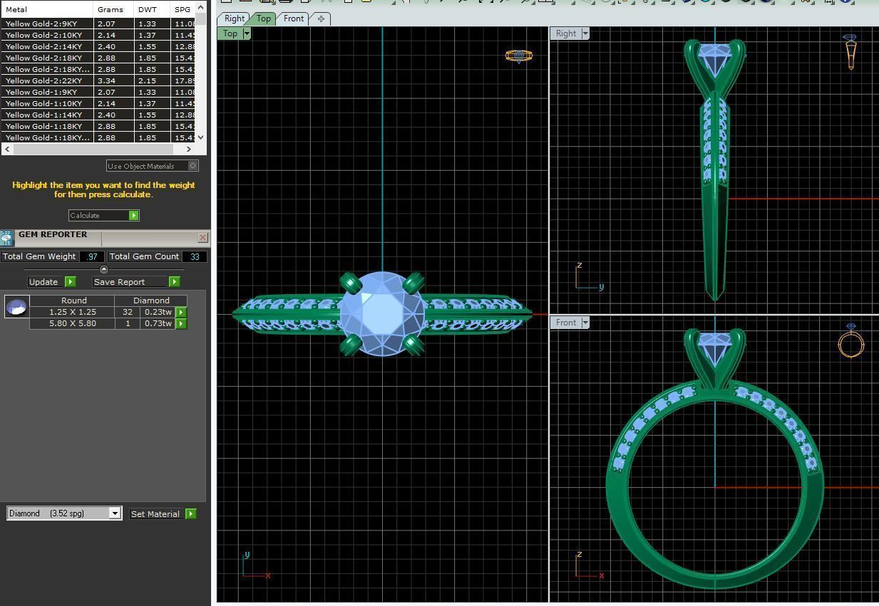 Fancy Solitaire Diamond Ring  3D print model_9