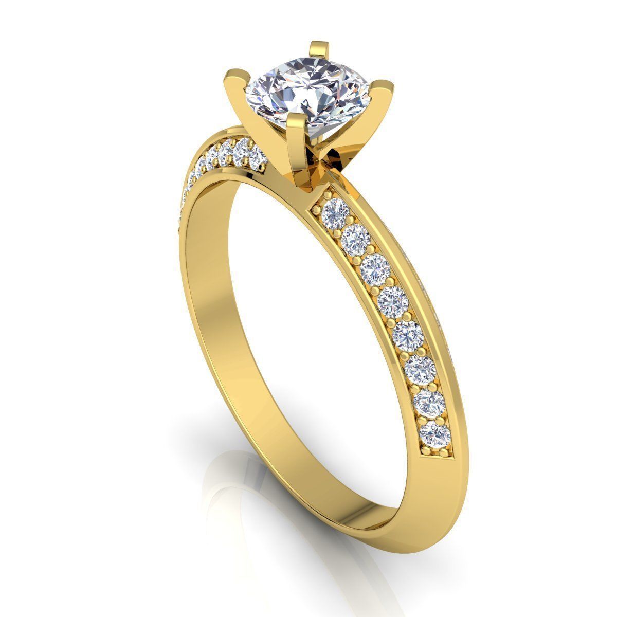 Fancy Solitaire Diamond Ring  3D print model_6