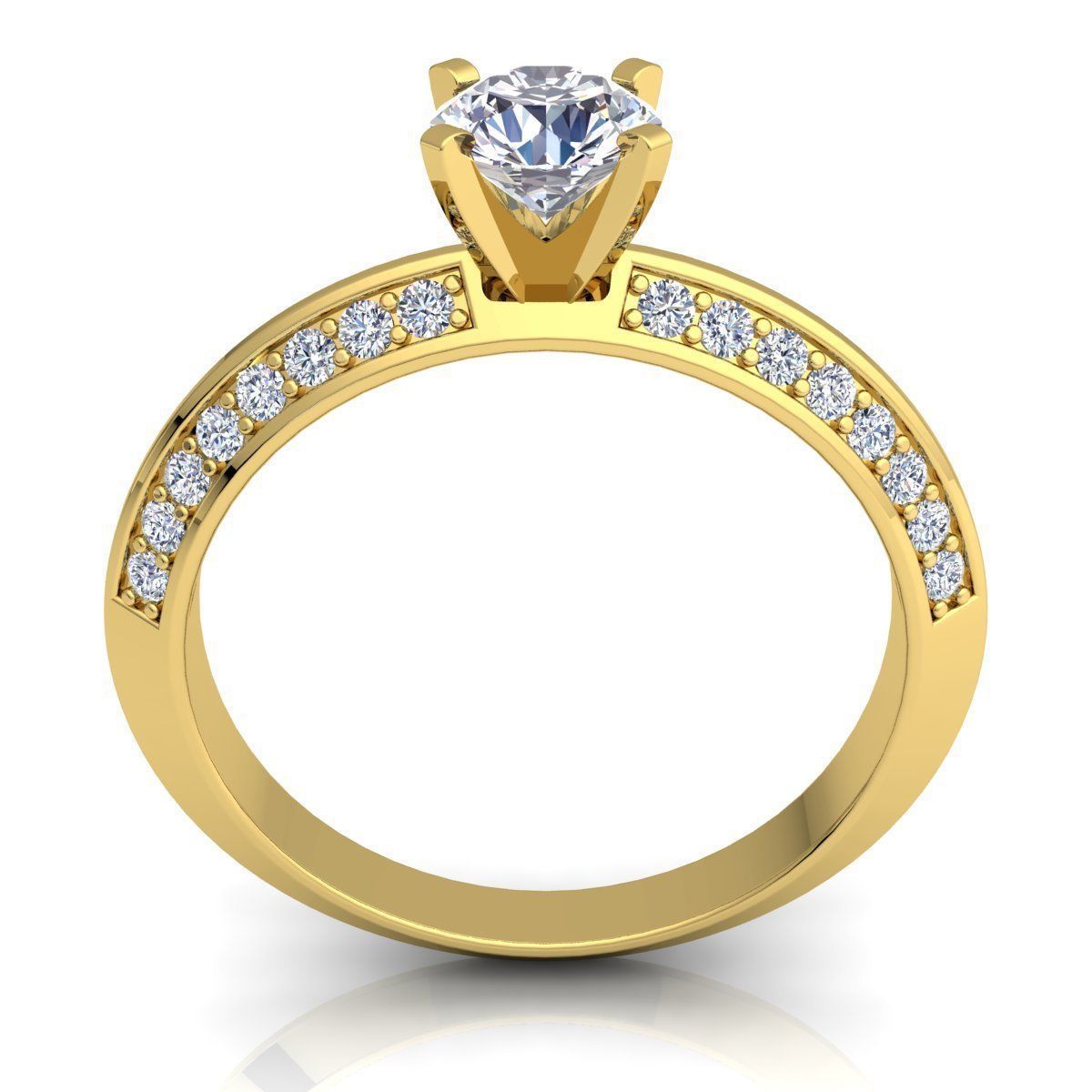 Fancy Solitaire Diamond Ring  3D print model_3